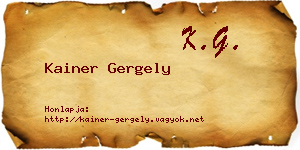 Kainer Gergely névjegykártya